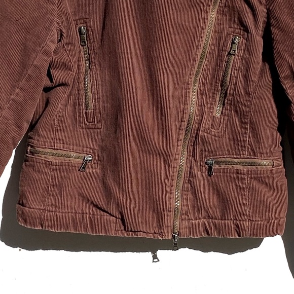 Blanc Noir Brown Corduroy Bomber Jacket - Picture 3 of 6